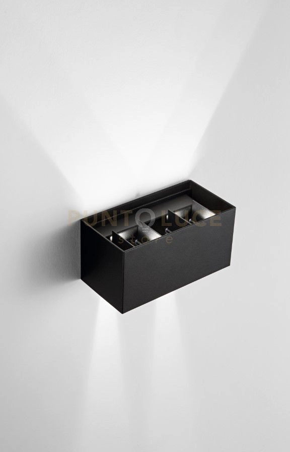 DOUBLE CUBE APPLIQUE DA ESTERNO 20W 1490LM 3000K NERO 20X10CM