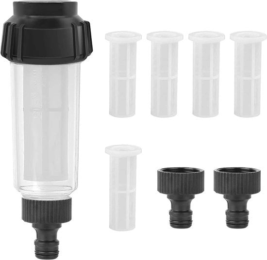 Filtro acqua per tubo serpentina - filtro acqua - adatto per irrigazione esterna - 5 pezzi - nero - plastica