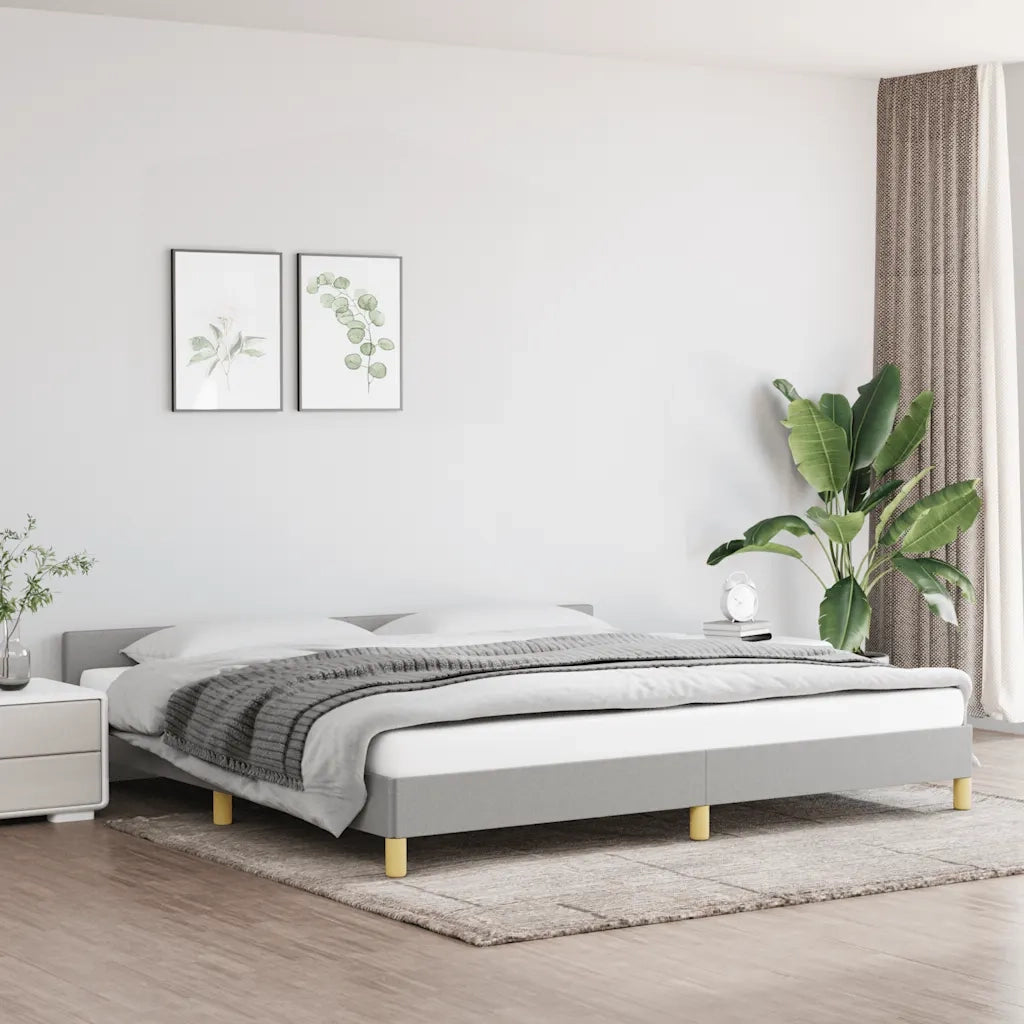 Letto matrimoniale | Letto per adulti | Giroletto senza Materasso Grigio Chiaro 200x200 cm Tessuto