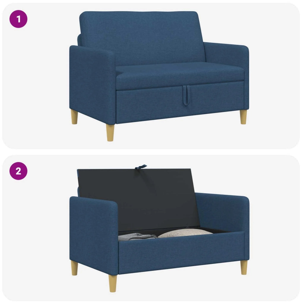 Divano con Storage Blu 122 x 78 x 87 cm Poliestere 42036899
