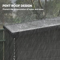 Capanno da Giardino 1,9 x 1,9 m in Plastica, con Porte Bloccabili e 2 Aperture di Ventilazione, Grigio Scuro