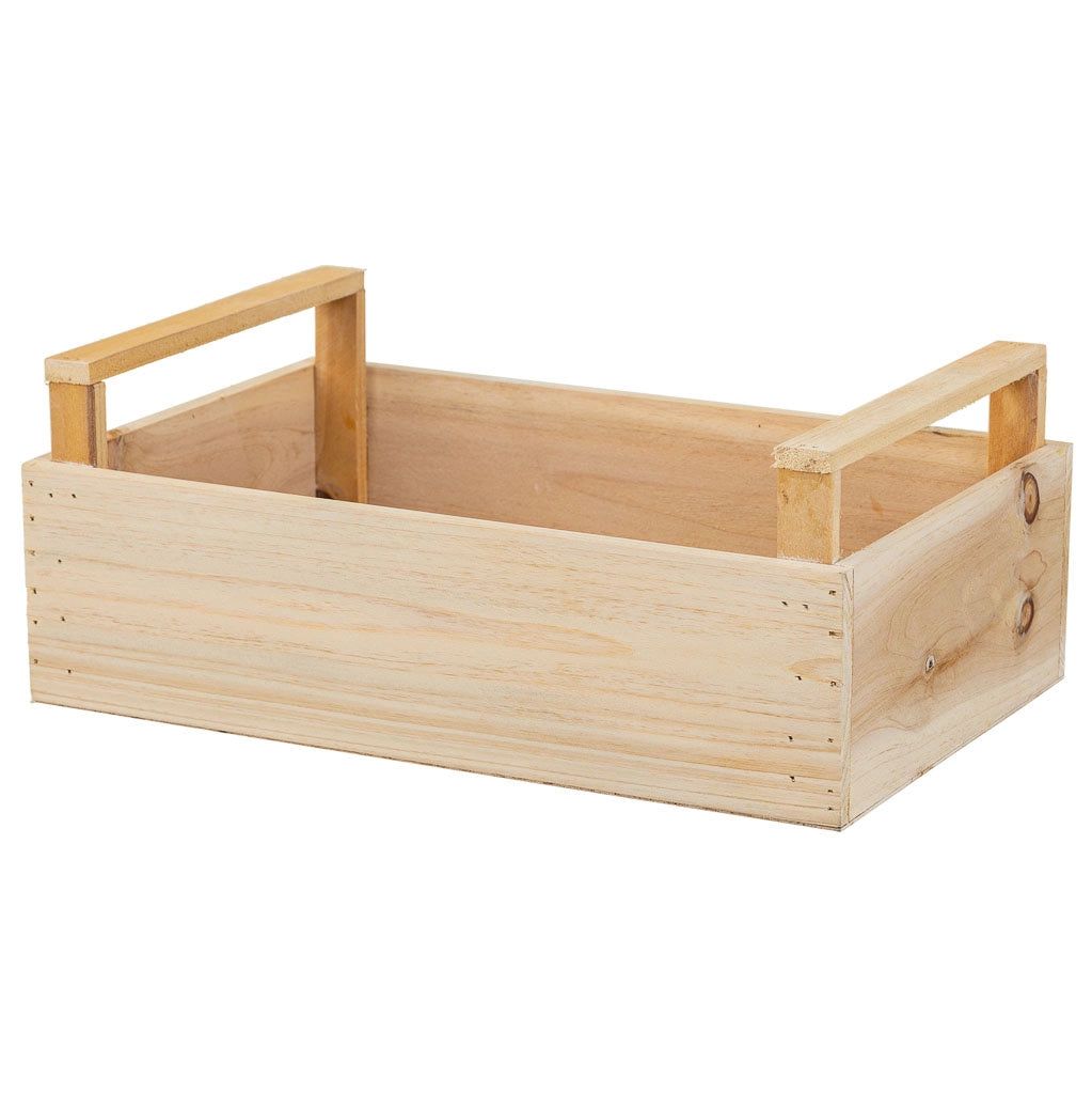 Cesto in legno marrone 33x21x9/13 h