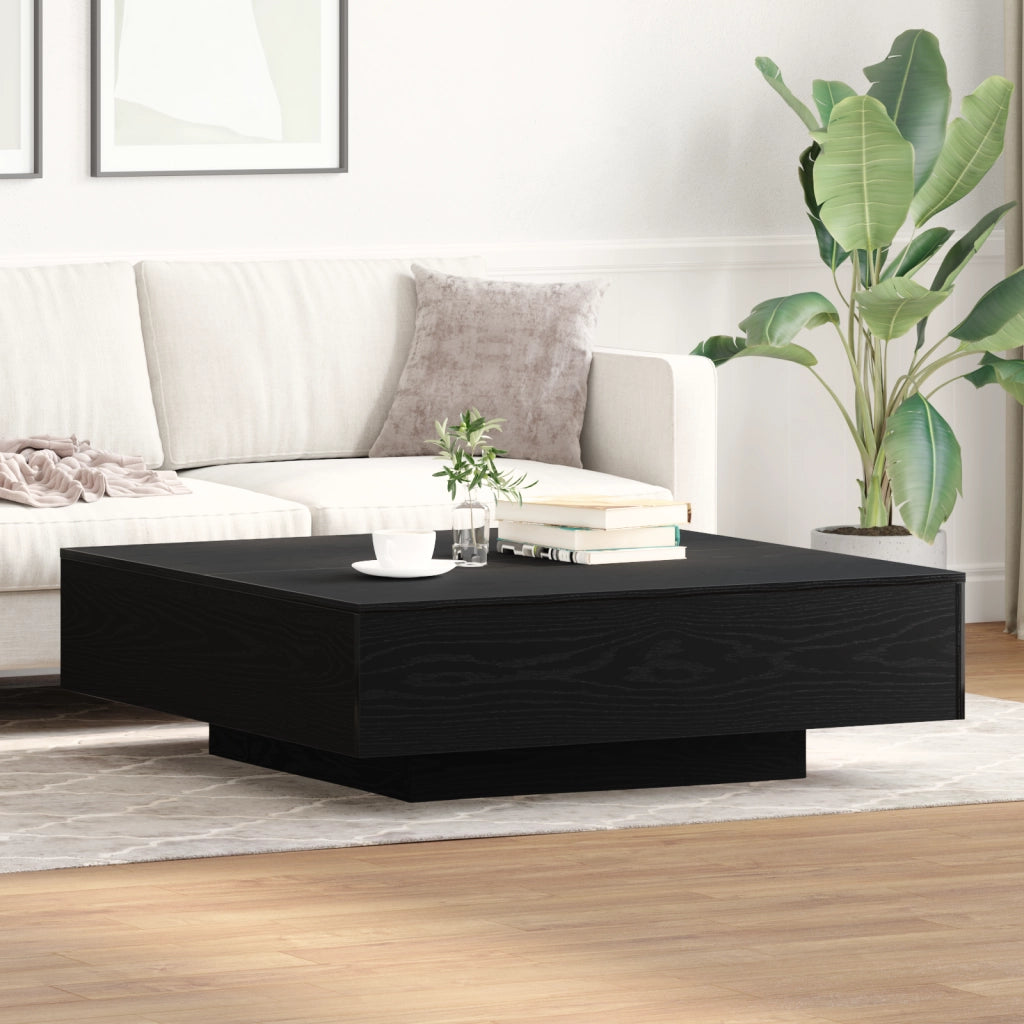 Tavolino da caffÃ¨  Nero Rovere 100x100x31 cm in legno ingegnerizzato