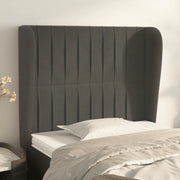 Testiera ad Orecchio-Testata con Orecchie Grigio Scuro 83x23x118/128 cm in Velluto 287903