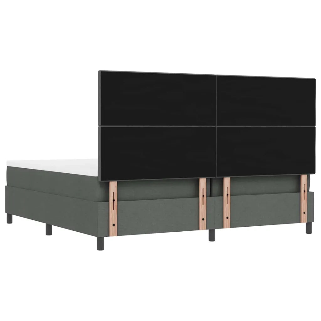 Letto a molle con materasso Grigio scuro 200 x 200 cm Tessuto 3344094