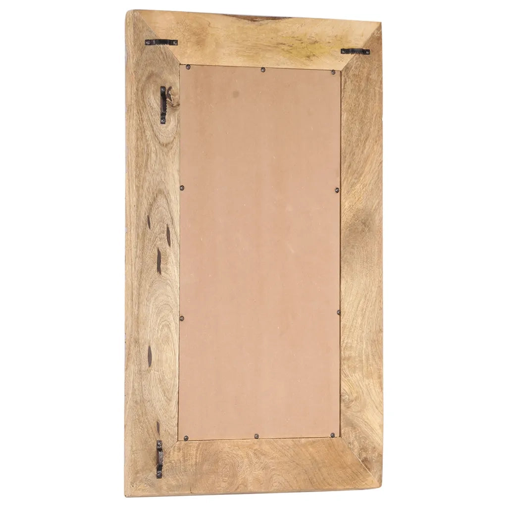 Specchio Intagliato a Mano Bianco 80x50x2,5cm in Legno di Mango 321648