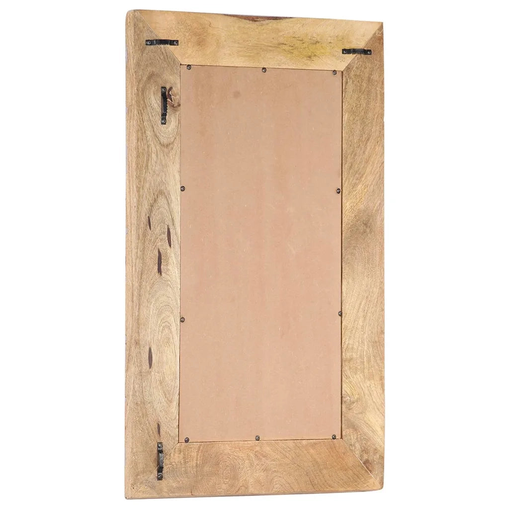 Specchio Intagliato a Mano Bianco 80x50x2,5cm in Legno di Mango 321648