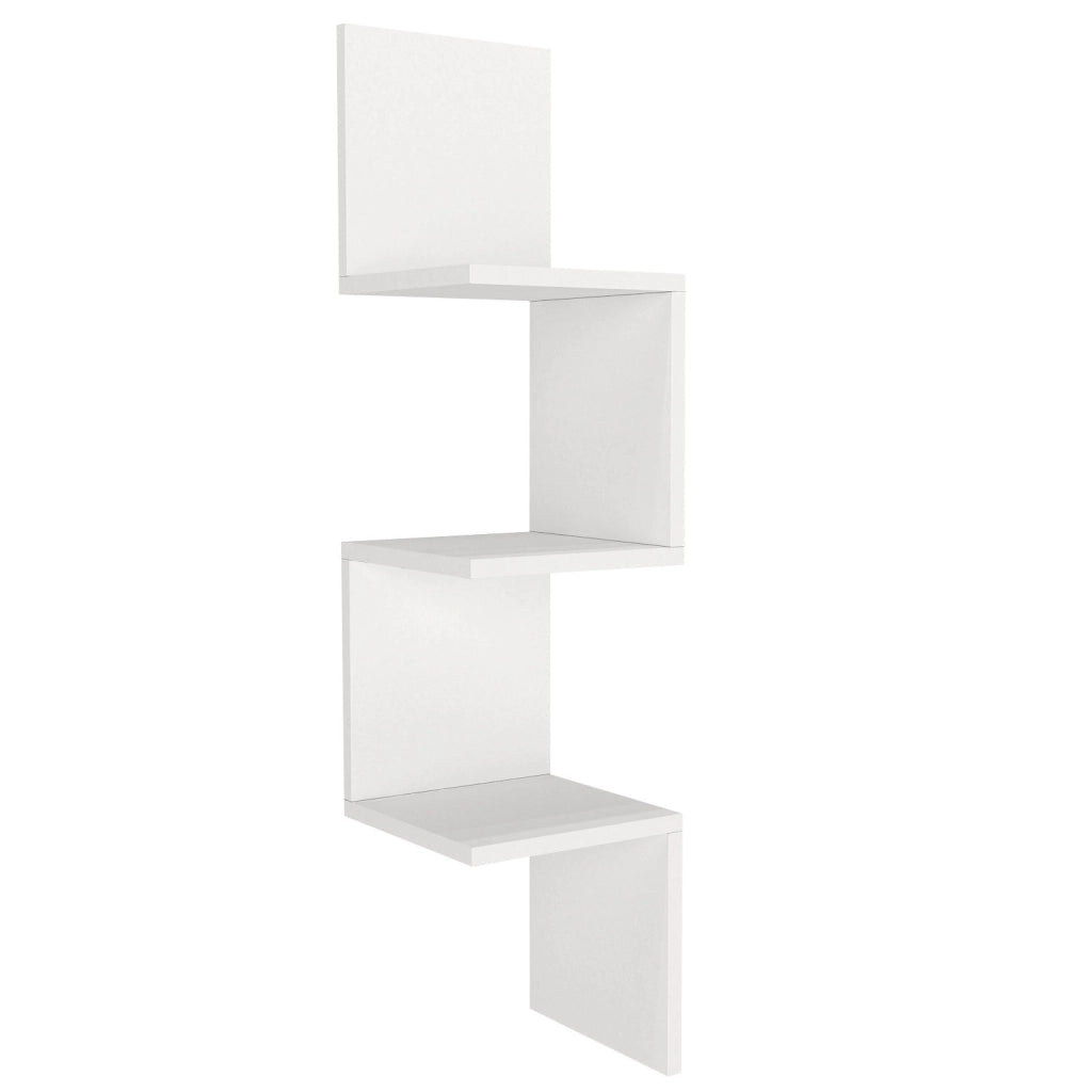 Mensola da parete in legno "Corner" - 25 x 25 x 105 cm - Bianco