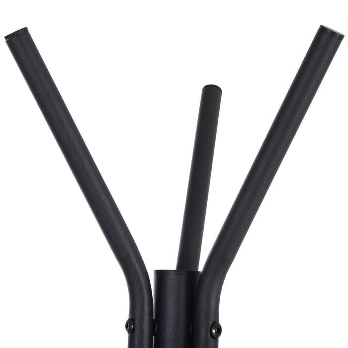 Easycomfort Appendiabiti ad Albero con 2 Ripiani Nero e Marrone in Metallo e Legno