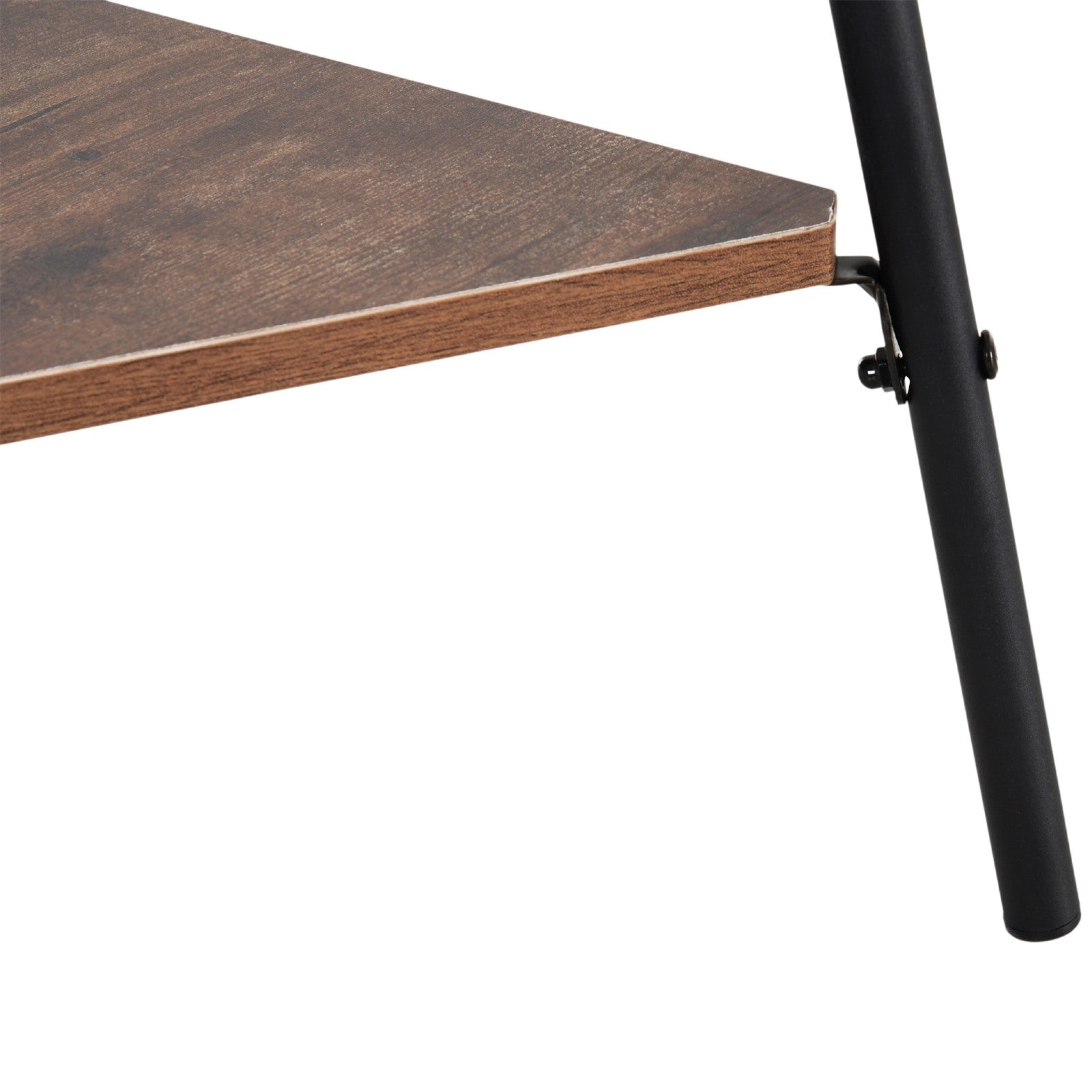 Easycomfort Appendiabiti ad Albero con 2 Ripiani Nero e Marrone in Metallo e Legno