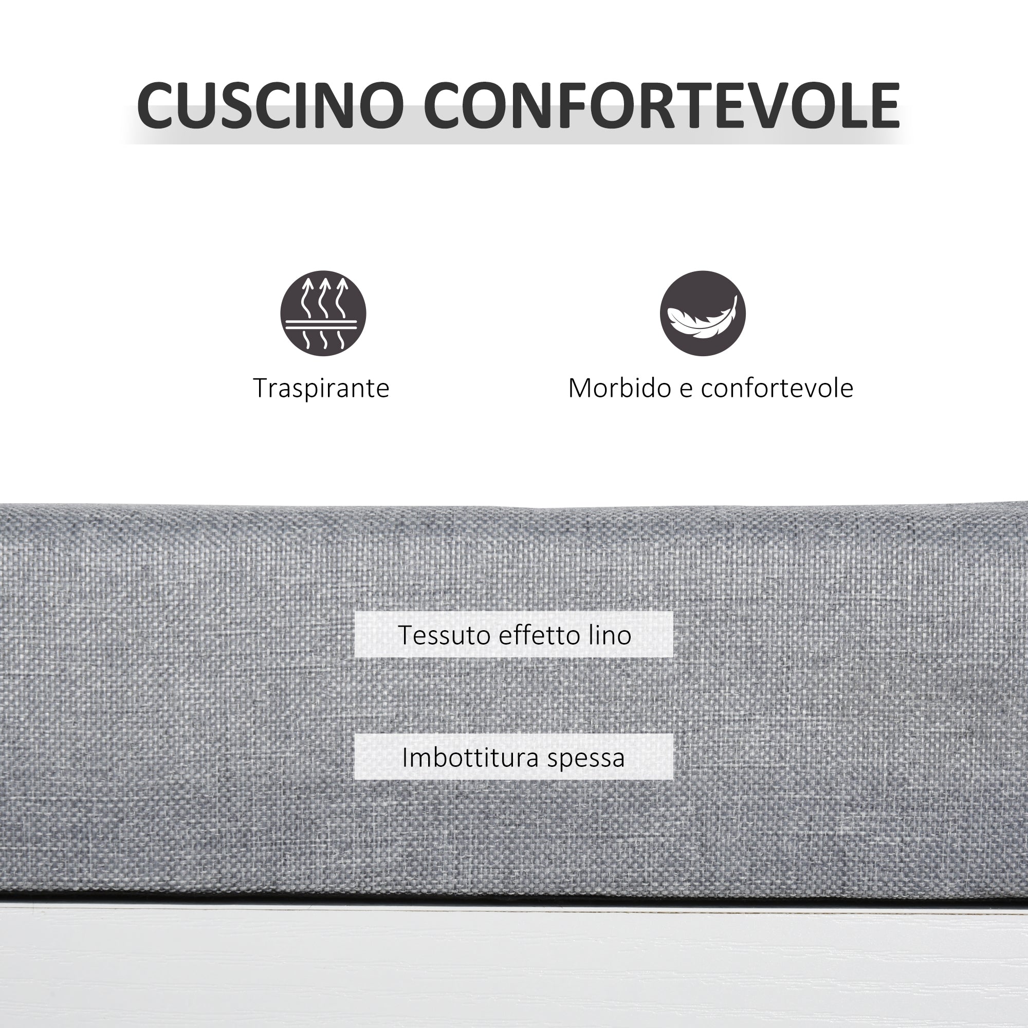 Easycomfort Panca Scarpiera con Cuscino, Cassetto e 3 Vani Aperti in Legno, 81x31.5x49cm, Bianco