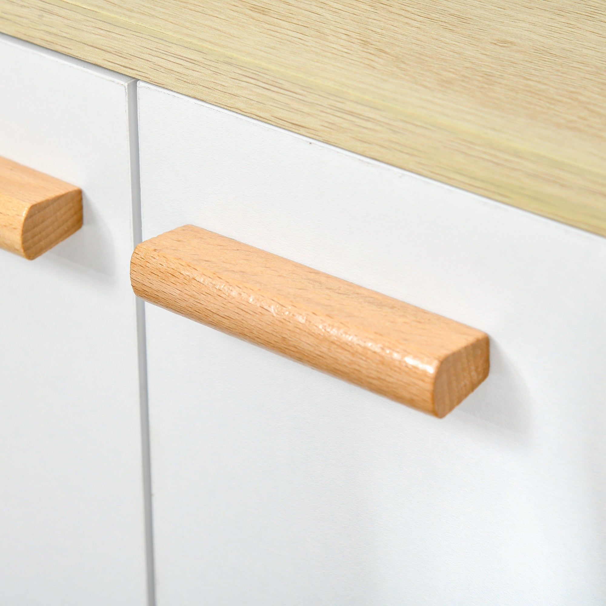 Easycomfort Mobiletto Multiuso con Armadietto e Ripiani Aperti, Mobile da Soggiorno, Cucina, Ufficio in Legno Bianco, 60x30x78cm