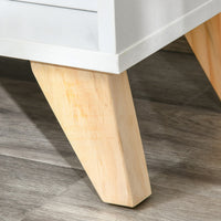 Easycomfort Mobiletto Multiuso con Armadietto e Ripiani Aperti, Mobile da Soggiorno, Cucina, Ufficio in Legno Bianco, 60x30x78cm