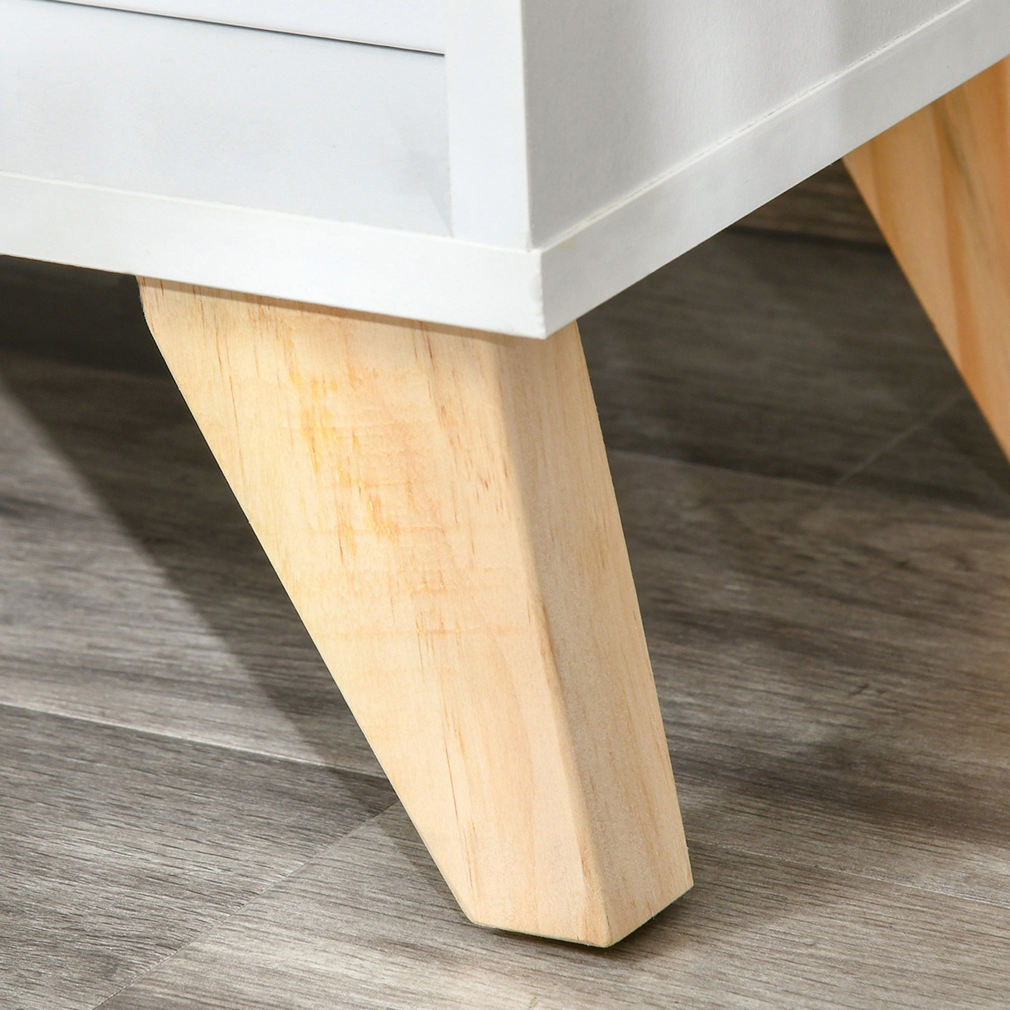 Easycomfort Mobiletto Multiuso con Armadietto e Ripiani Aperti, Mobile da Soggiorno, Cucina, Ufficio in Legno Bianco, 60x30x78cm