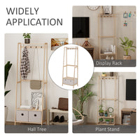 EASYCOMFORT Appendiabiti Multifunzione per Ingresso, Soggiorno e Camera da Letto - Legno Naturale