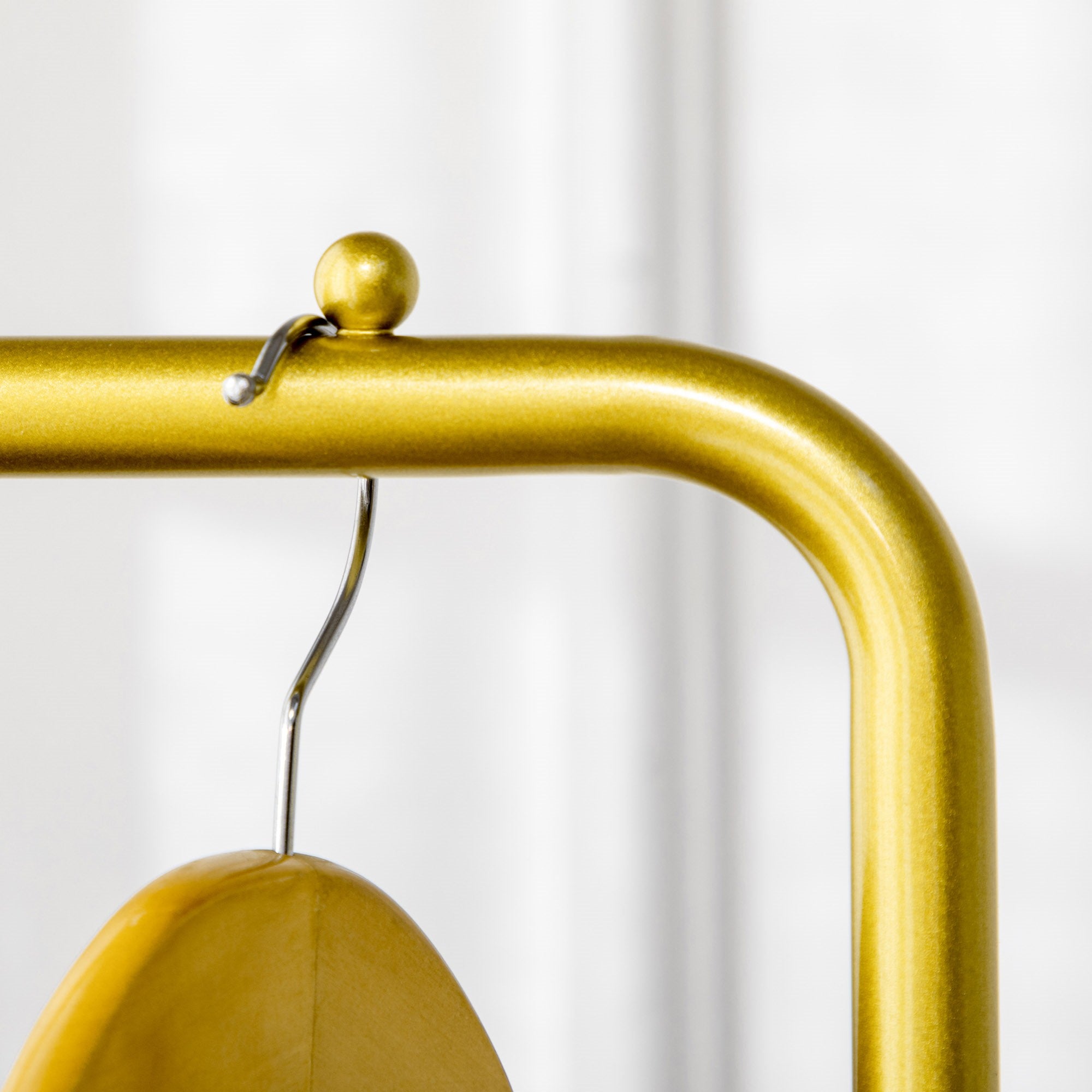 EasyComfort Appendiabiti con 2 Ganci per Ingresso, Camera da Letto e Soggiorno in Metallo e Marmo, 35x25x170 cm, Oro e Nero