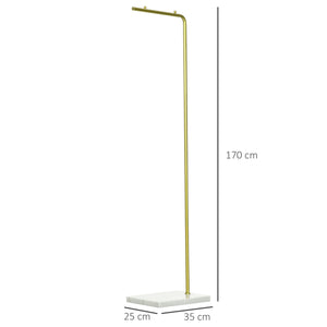 EasyComfort Appendiabiti da Ingresso, Camera da Letto e Soggiorno in Metallo e Marmo, 35x25x152 cm, Oro e Bianco