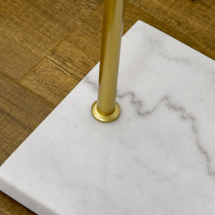 EasyComfort Appendiabiti da Ingresso, Camera da Letto e Soggiorno in Metallo e Marmo, 35x25x152 cm, Oro e Bianco