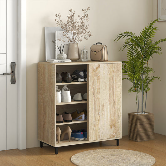 Easycomfort Mobile Scarpiera a 4 Livelli in Truciolato e Acciaio con Ripiani Regolabili, max 12 Paia 80x40x93 cm