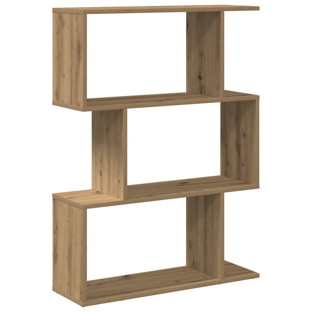 Libreria 3 Ripiani Rovere Artigianale 70x24x97 cm Truciolato 858119