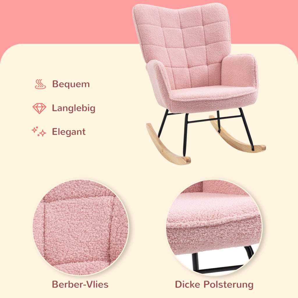POLTRONA A DONDOLO Imbottita 98x71x101 cm Rosa