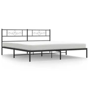 Letto matrimoniale | Letto per adulti | Giroletto con Testiera in Metallo Nero 183x213 cm