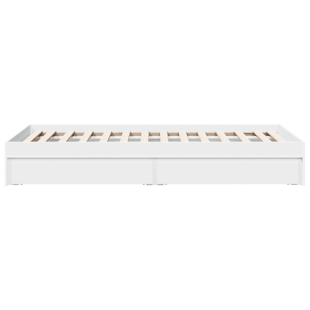 Giroletto con Cassetti Bianco 90x200 cm in Legno Multistrato