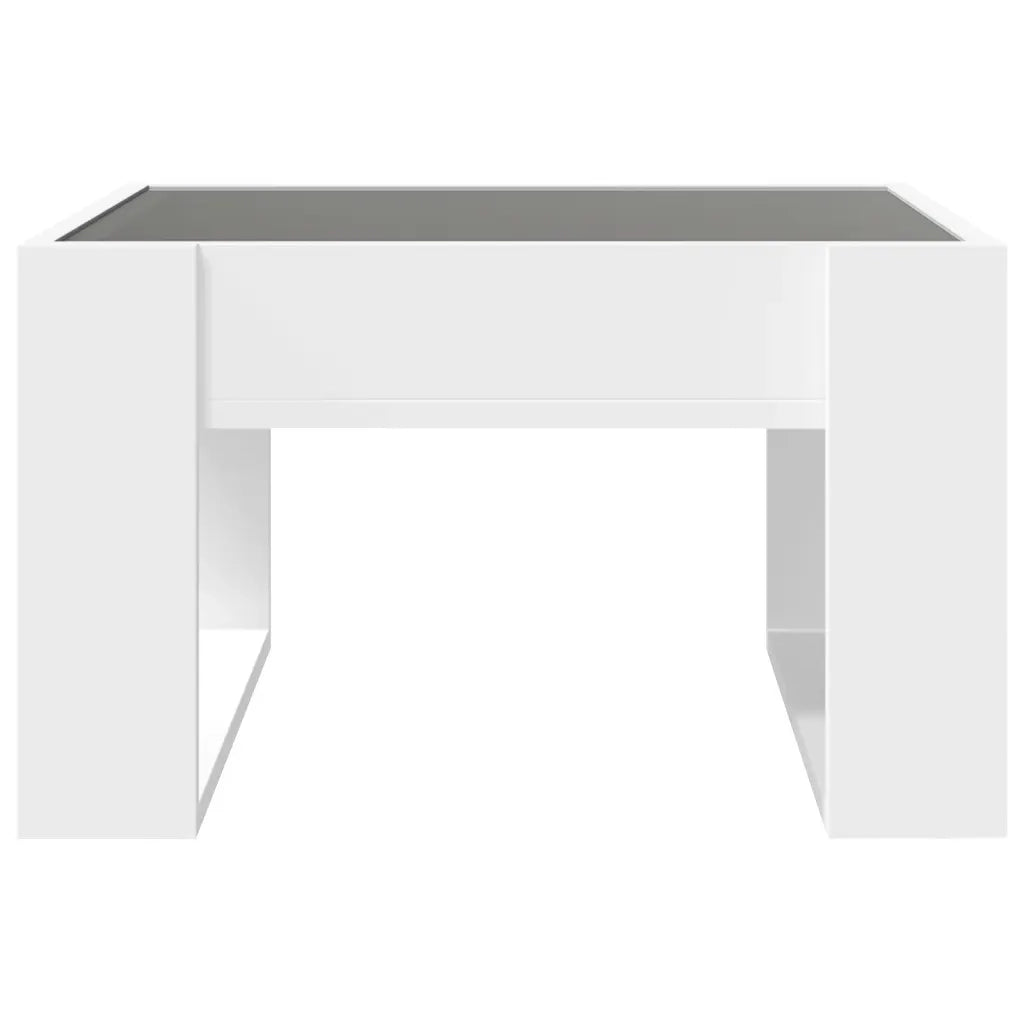 Tavolino da Salotto con LED Infinity Bianco 50x53x30 cm