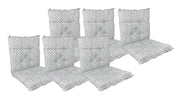 Set Cuscini Sedia Con Schienale Imbottiti Con Laccetti Banda Elastica 40 x 80 Cm CuoricinoGrigio - 6 Pezzi
