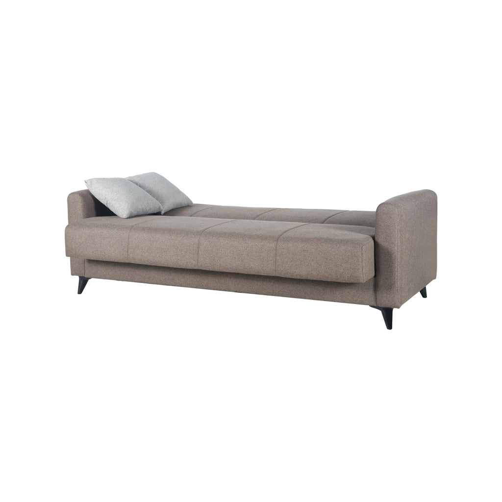 Mulazzo, Divano Letto 3 Posti Contenitore, 220x90 cm Marrone