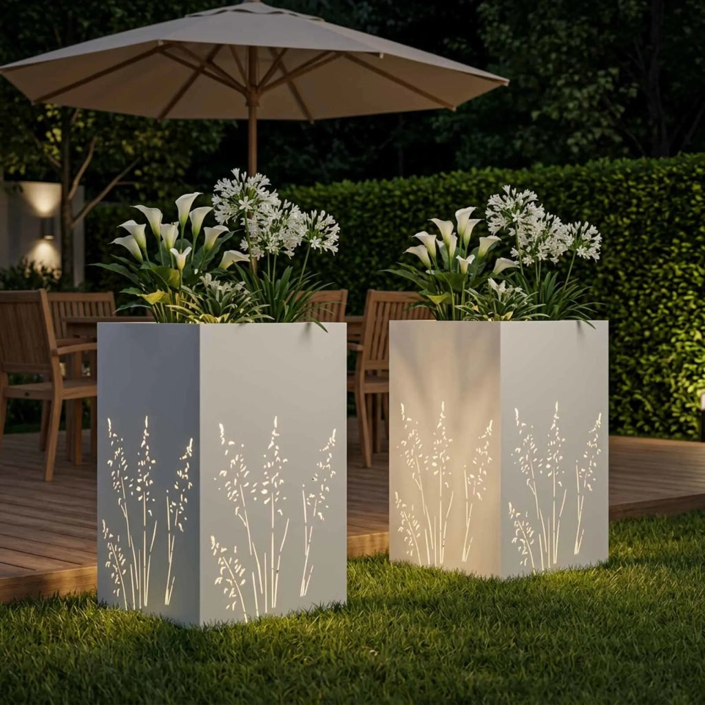 Vaso da giardino 2 pz Bianco 50 x 50 x 75 cm 8005767