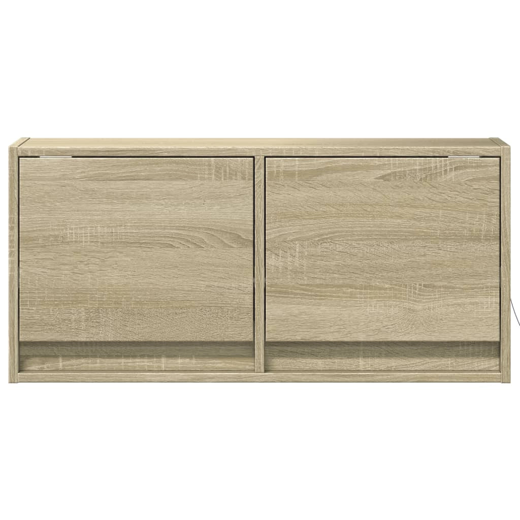 Mobile TV multimediale mensola TV credenza mobile TV sala da pranzo soggiorno parete attrezzata per camera da letto con luci LED rovere Sonoma 80 x 31 x 35 cm marrone 02_0028025