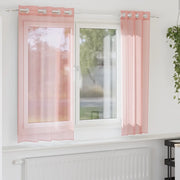 Tende in Voile con Occhielli 2 pz Rosa 140x140 cm 4102095