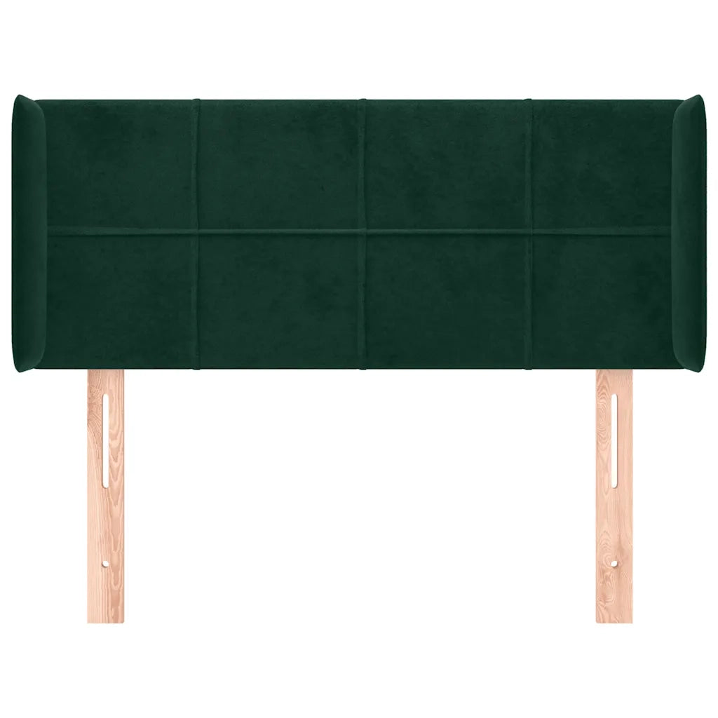 Testiera ad Orecchio Verde Scuro 103x16x78/88 cm in Velluto