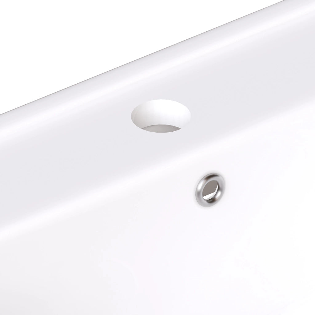 Mobile sottolavabo da bagno con lavabo in ceramica, 2 cassetti e ripiani regolabili, per bagno, bianco, 81,5 × 47 × 85,5 cm