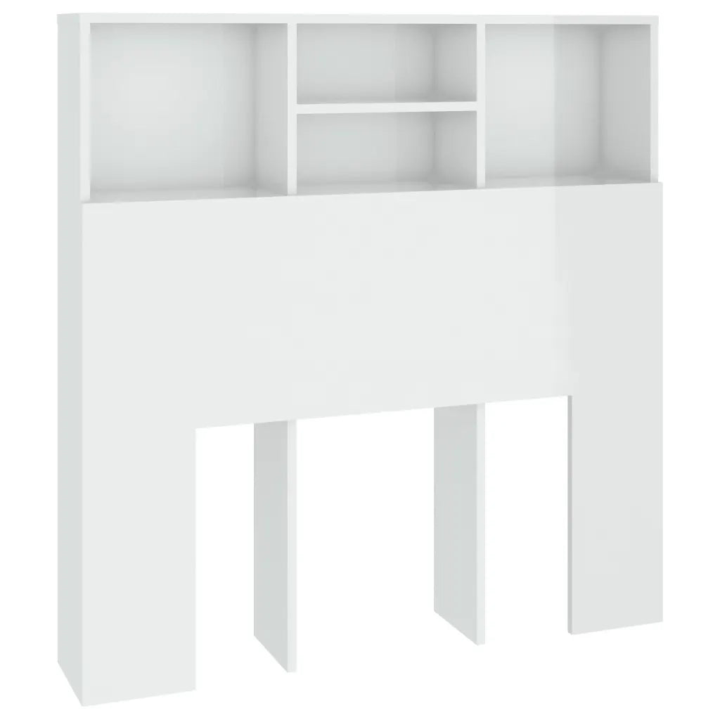 Testiera con Contenitore Bianco Lucido 100x19x103,5 cm 811850