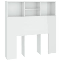 Testiera con Contenitore Bianco Lucido 100x19x103,5 cm 811850