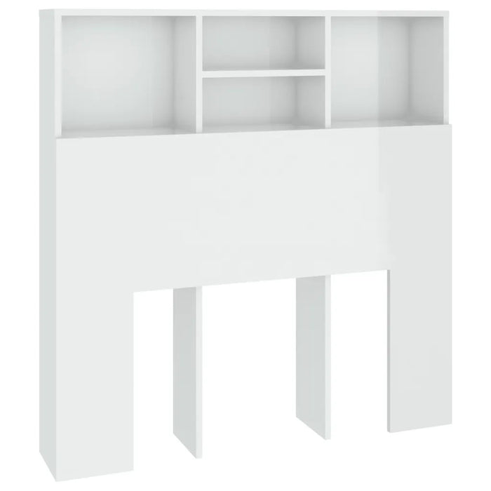 Testiera con Contenitore Bianco Lucido 100x19x103,5 cm 811850