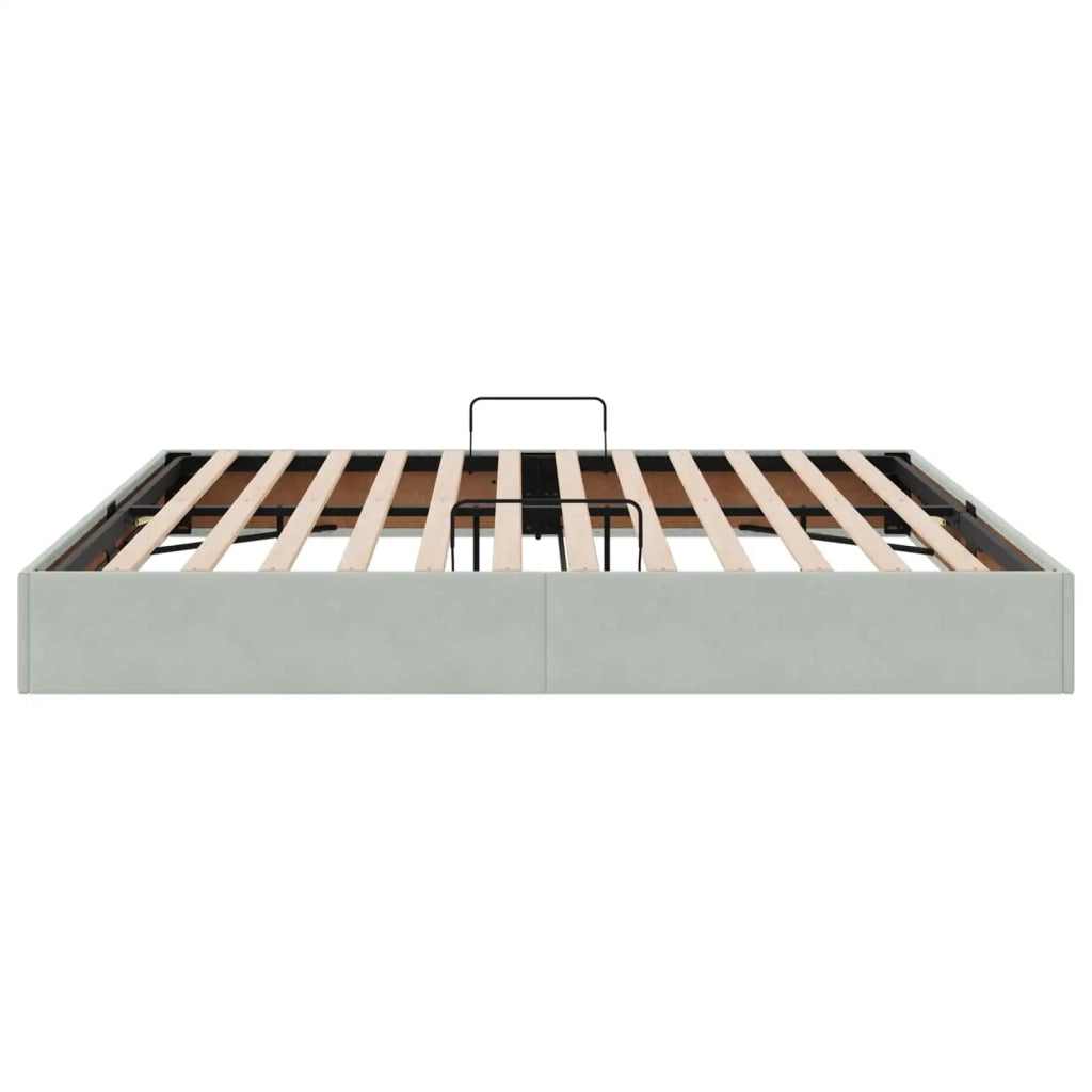 Letto ottomano Grigio Chiaro 200 x 200 cm Velluto 3442904