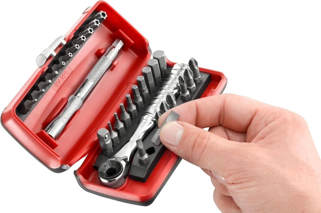 R.PEJ31PB Set punte a cricchetto 1/4" 31 pz. Dimensione 1/4 "
