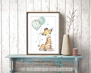 Decorazione per bambini, poster per camera da letto dei bambini, immagini per la nursery, rosa e grigio per ragazze, poster di animali della giungla, pallone da gonfiare
