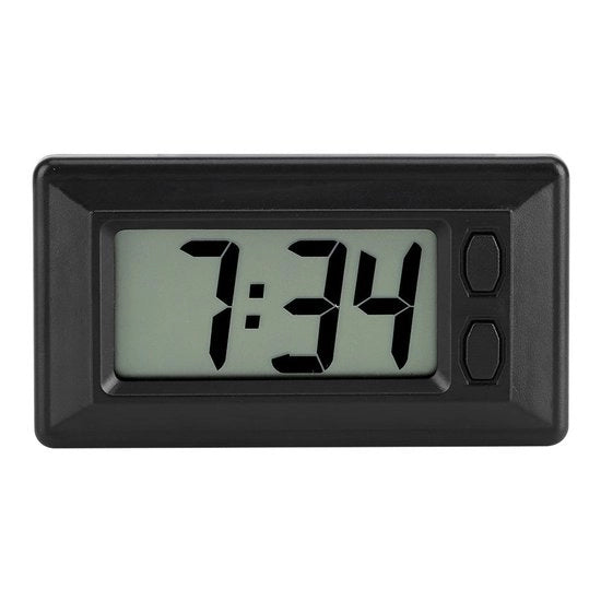 Orologio elettronico per dashboard - Orologio digitale ultradiscreto LCD - Utile per l'auto - Calendario orario digitale - Compatta e facile da utilizzare