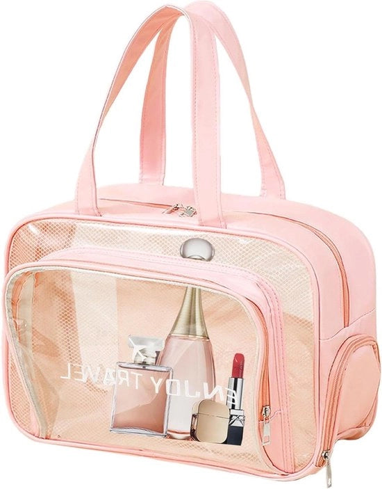 Borse trasparenti per viaggi - tazze per il bagno impermeabili - grande borsa impermeabile per spiaggia con chiusura a cerniera - borsa fitness leggera - organizzatori di viaggio per signori e signore .