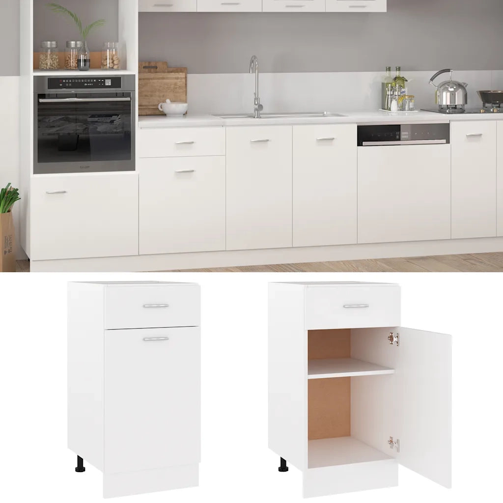 Pensile da cucina | Armadio Inferiore Cassetto ¡°Lyon¡± Bianco 40x46x81,5