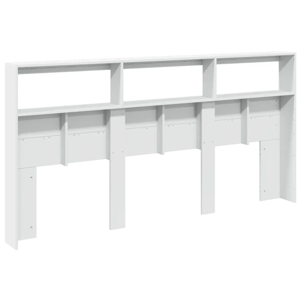Testiera con Contenitore a LED-Testata del letto Bianca 200x17x102 cm
