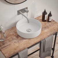 Lavabo da appoggio tondo 36x36x12 cm Bianco
