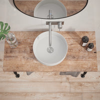 Lavabo da appoggio tondo 36x36x12 cm Bianco
