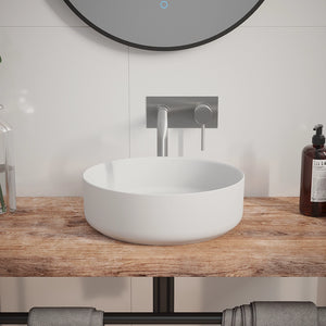Lavabo da appoggio tondo 36x36x12 cm Bianco