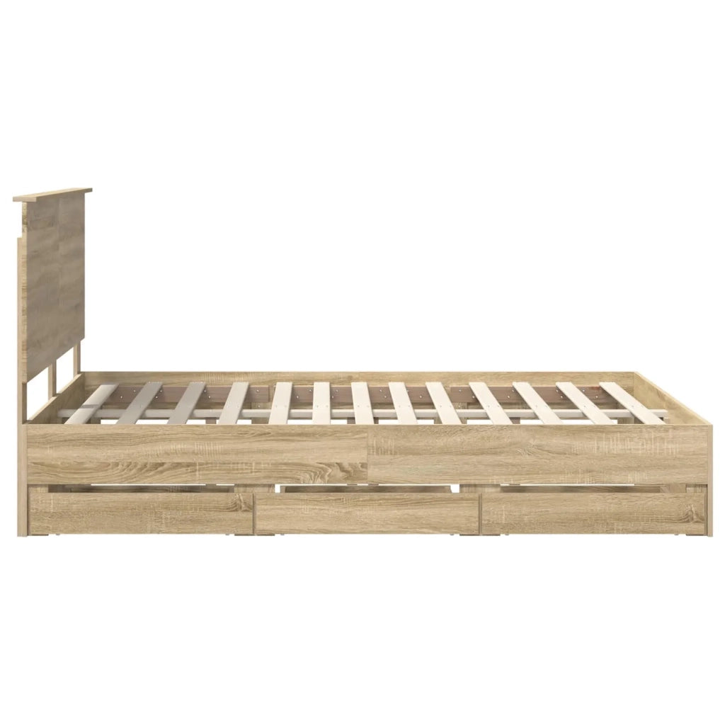 Struttura del letto con cassetto Rovere Sonoma 140 x 200 cm 3411112