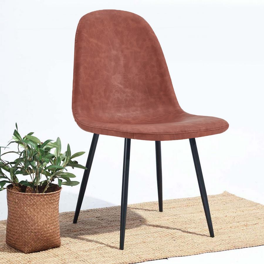 Set 4 Sedie 43x42x86 cm in Similpelle Bella Marrone